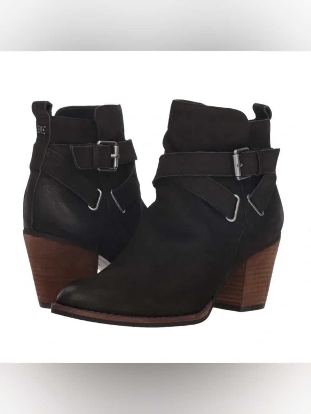 Sam Edelman Morris Black Suede Buckled Booties